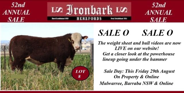 Ironbark Herefords 52nd Annual Sale.
